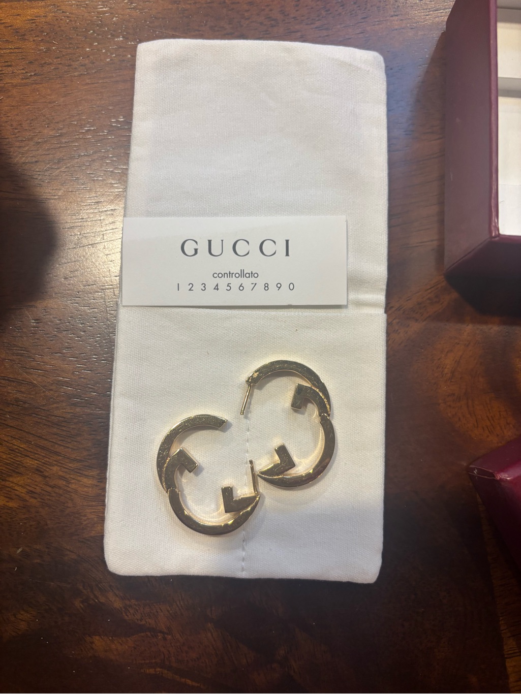 Gucci Gold Double G Hoop Earrings